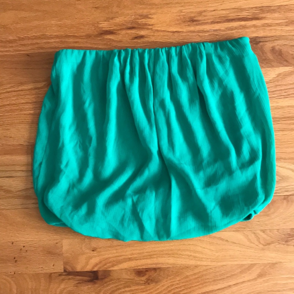 Green chiffon tube top